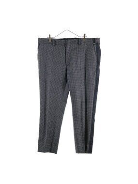 Fendi Wool Sheer Side Line Flat-front Trousers Pants Black